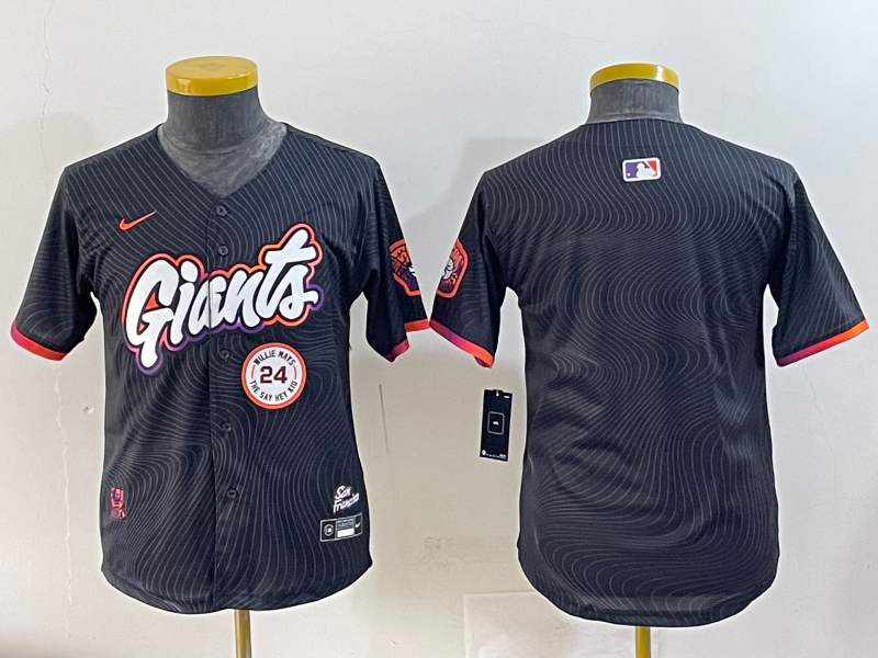 Youth 2025 MLB San Francisco Giants blank black jersey style 7